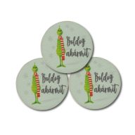 Nyomtatott fa tábla - Grincs "Boldog akármit" 3db/cs – karácsonyi dekorációhoz