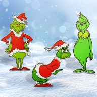 Nyomtatott dekorkarton - Gúnyos Grincs Trió 3db/csomag – karácsonyi dekorációhoz