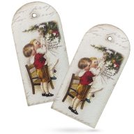 Nyomtatott dekorkarton - Vintage karácsonyi tábla 2db/csomag – karácsonyi dekorációhoz