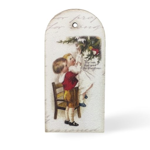 Nyomtatott dekorkarton - Vintage karácsonyi tábla 2db/csomag – karácsonyi dekorációhoz