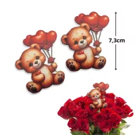 Nyomtatott dekorkarton - Maci lufikkal 2db/csomag – kreatív dekorációhoz