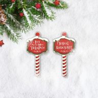 Nyomtatott dekorkarton - Karácsonyi megállító táblák 2db – karácsonyi dekorációhoz