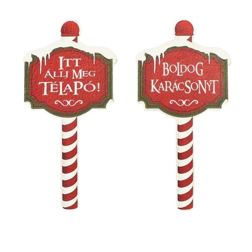Nyomtatott dekorkarton - Karácsonyi megállító táblák 2db – karácsonyi dekorációhoz