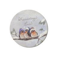 Nyomtatott fa tábla - Karácsonyi koszorú közép 11,8cm – karácsonyi dekorációhoz