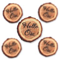 Nyomtatott dekorkarton - Hello Ősz fakorong 5db/csomag – őszi dekorációhoz