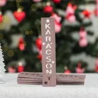 Karácsony feliratos biléta 4db/csom - Rózsaarany – ajándékcímkének, koszorúhoz