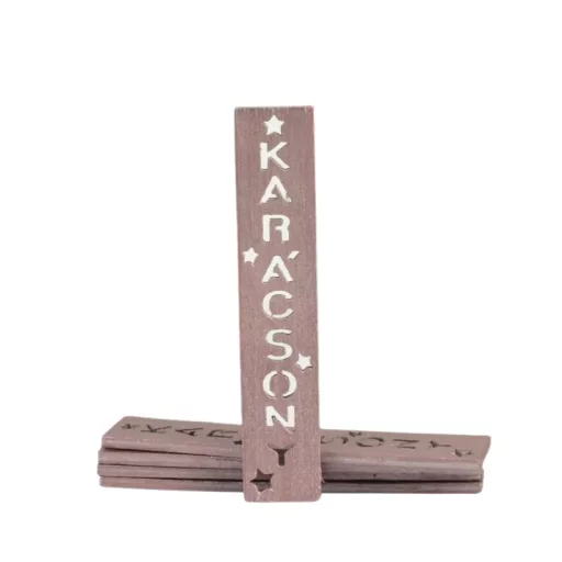 Karácsony feliratos biléta 4db/csom - Rózsaarany – ajándékcímkének, koszorúhoz