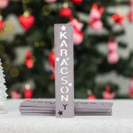 Karácsony feliratos biléta 4db/csom - Lilaezüst – ajándékcímkének, koszorúhoz