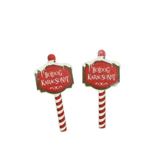 Nyomtatott dekorkarton - Karácsonyi megállító táblák 2db – karácsonyi dekorációhoz #6634