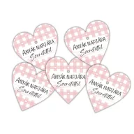 Nyomtatott fa tábla - Anyák napjára - rózsaszín 4cm 5db – anyák napi dekorációhoz