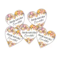 Nyomtatott fa tábla - Anyák napjára - virágos 4cm 5db – anyák napi dekorációhoz