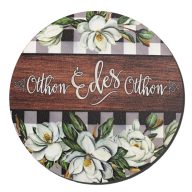 Nyomtatott fa tábla koszorú közép - Édes otthon magnólia 14,8 – kreatív dekorációhoz