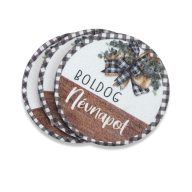 Nyomtatott fa tábla - B. Névnapot (Farmhouse) 3db/csomag – kreatív dekorációhoz