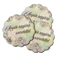 Nyomtatott fa tábla - Virágos tábla - Anyák napjára 3db/csomag – anyák napi dekorációhoz