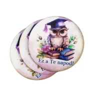 Nyomtatott fa tábla - Ez a te napod! kerek táblák 3db – ballagási ajándékokhoz