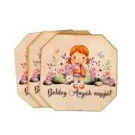 Nyomtatott fa tábla - Boldog anyák napját tábla 3db – anyák napi dekorációhoz