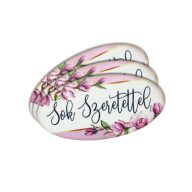 Nyomtatott dekorkarton - Sok szeretettel ovál tábla 3db – kreatív dekorációhoz