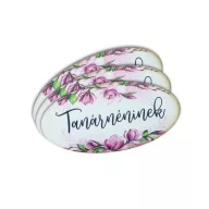 Nyomtatott dekorkarton - Tanárnéninek ovál tábla 3db – ballagási ajándékokhoz