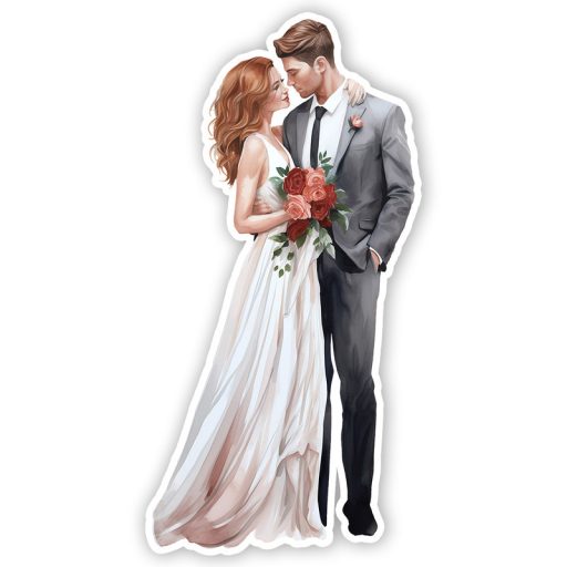 Nyomtatott dekorkarton - Házaspár tábla 1db/cs – esküvői dekorációhoz #6711