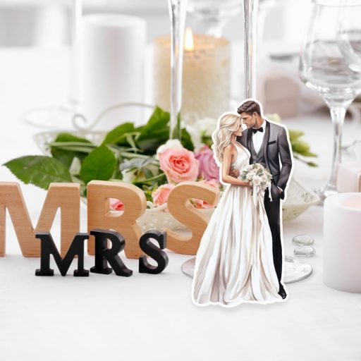 Nyomtatott dekorkarton - Házaspár tábla 1db/cs – esküvői dekorációhoz #6712