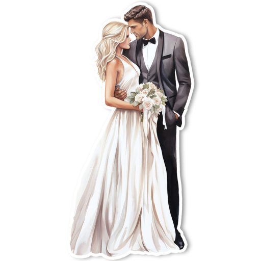 Nyomtatott dekorkarton - Házaspár tábla 1db/cs – esküvői dekorációhoz #6712