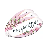 Nyomtatott dekorkarton - Köszönettel ovál 3db/csomag – ballagási ajándékokhoz