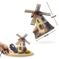 Nyomtatott dekorkarton - Szélmalom 12x14cm – húsvéti dekorációhoz