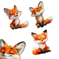 Nyomtatott dekorkarton - Rókák 3db/csomag – kreatív dekorációhoz