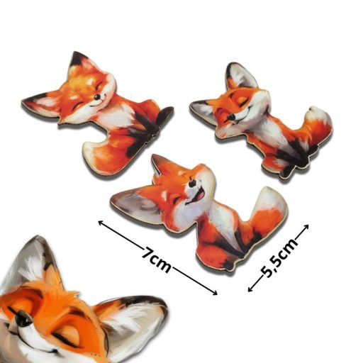 Nyomtatott dekorkarton - Rókák 3db/csomag – kreatív dekorációhoz