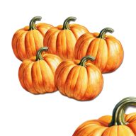 Nyomtatott dekorkarton - Tök 5cm 5db/csomag – őszi dekorációhoz