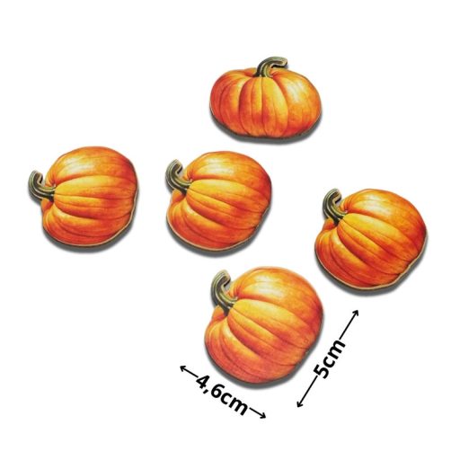 Nyomtatott dekorkarton - Tök 5cm 5db/csomag – őszi dekorációhoz