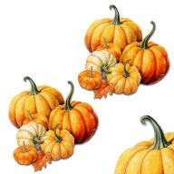 Nyomtatott dekorkarton - Tökök halomban 2db/csomag – őszi dekorációhoz