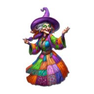 Nyomtatott dekorkarton - Rusnya banya 15cm – őszi dekorációhoz