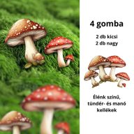 Nyomtatott dekorkarton - Vegyes gomba szett 4db/cs – őszi dekorációhoz