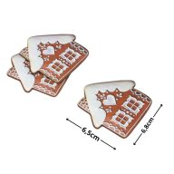 Nyomtatott dekorkarton - Mézeskalács kunyhó 3db/csomag – karácsonyi dekorációhoz