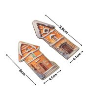 Nyomtatott dekorkarton - Mézeskalács házikók 4db/csomag – karácsonyi dekorációhoz