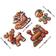 Nyomtatott dekorkarton - Mézeskalács szett 4db/csomag – karácsonyi dekorációhoz