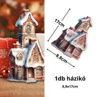 Nyomtatott dekorkarton - Mézeskalács magas ház 9x17cm – karácsonyi dekorációhoz