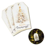 Nyomtatott dekorkarton - Boldog karácsonyt arany fenyő táblák 3db/cs – karácsonyi dekorációhoz