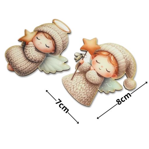 Nyomtatott dekorkarton - Angyalkák 2db/cs – karácsonyi dekorációhoz