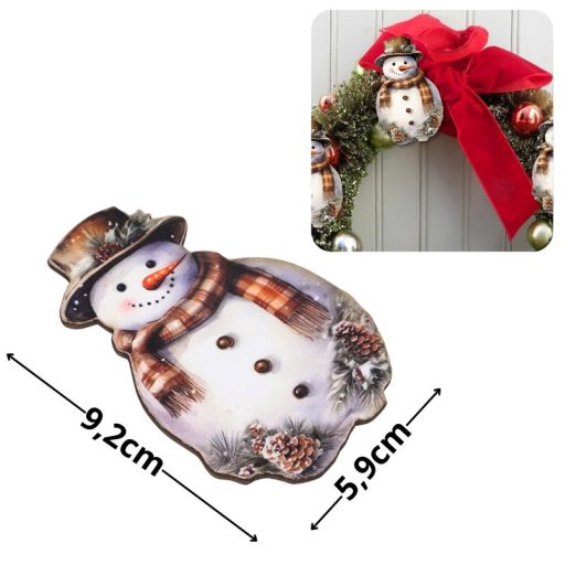 Nyomtatott dekorkarton - Hóember 3db/cs – karácsonyi dekorációhoz