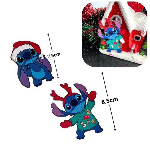 Nyomtatott dekorkarton - Stitch karácsonyi figura 2db/csomag – kreatív dekorációhoz