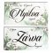 Nyomtatott fa tábla - Zárva-Nyitva tábla - téli gyapotvirággal 24,3x13cm – karácsonyi dekorációhoz