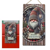 Nyomtatott fa tábla - Boldog karácsonyt 13x24,3cm – karácsonyi dekorációhoz