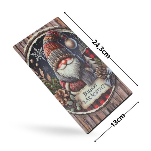 Nyomtatott fa tábla - Boldog karácsonyt 13x24,3cm – karácsonyi dekorációhoz