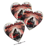 Nyomtatott dekorkarton - Szív táblák 3db/cs Szerelmes híd – valentin napi dekorációhoz