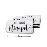 Nyomtatott dekorkarton - Boldog nőnapot scrapbook táblák 5db/cs fehér – húsvéti dekorációhoz