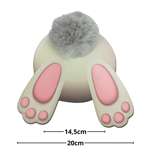 Nyomtatott dekorkarton - Nyuszi popi szürke 20cm – kreatív dekorációhoz