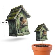 Nyomtatott dekorkarton - Madáretető zöld 11,2x13,7cm – őszi dekorációhoz