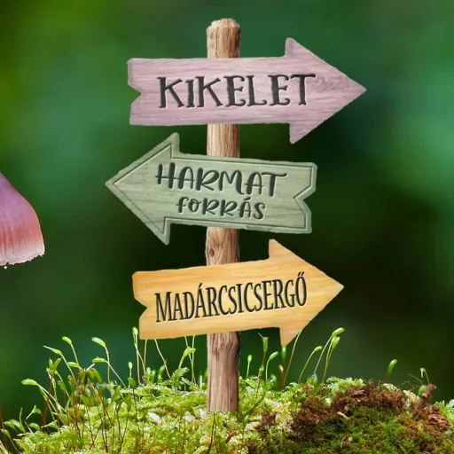 Nyomtatott dekorkarton - Tavaszi útjelző tábla 2db – húsvéti dekorációhoz